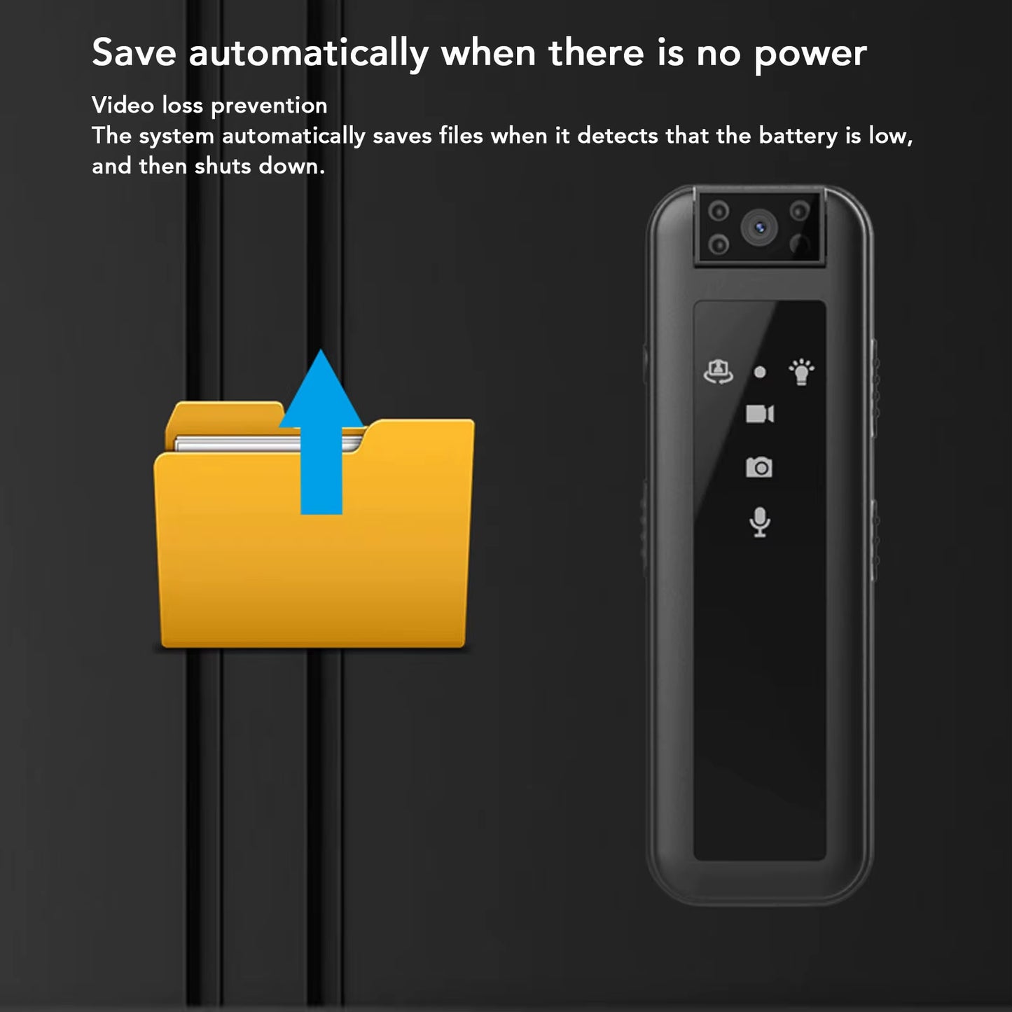 1080P Camera Video Recorder Wearable Video Camera with LED Indicator Light Clip Clip Camera Video Camera