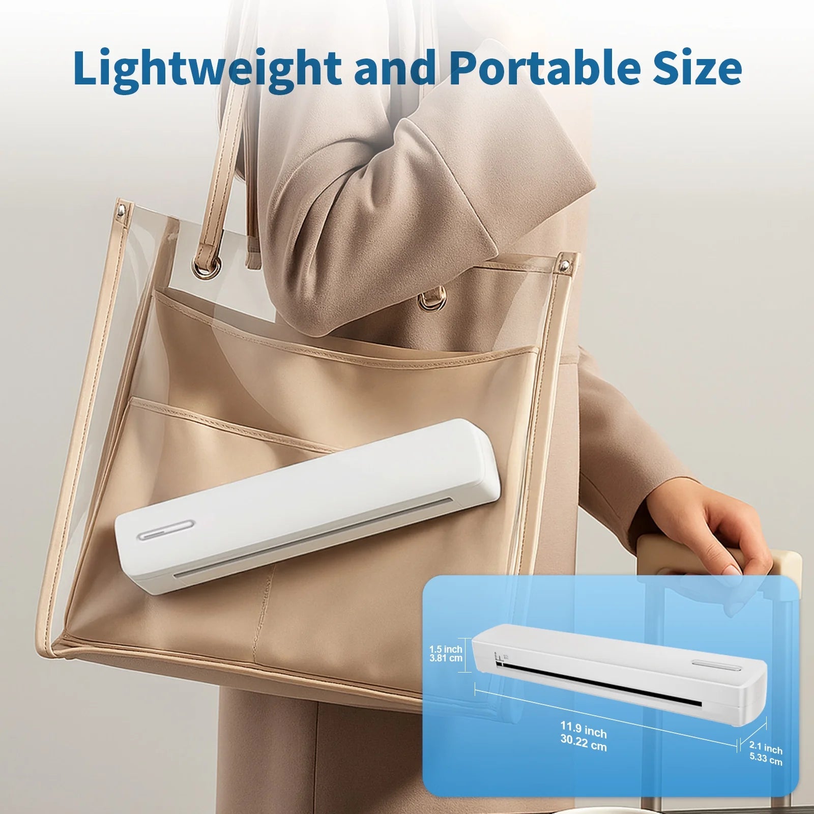 Wireless Printer, A4 Thermal Printer, Monochrome for Travel, Mobile Office School Home, Bluetooth Printer Compatible with Ios and Android, for Phone and Laptop