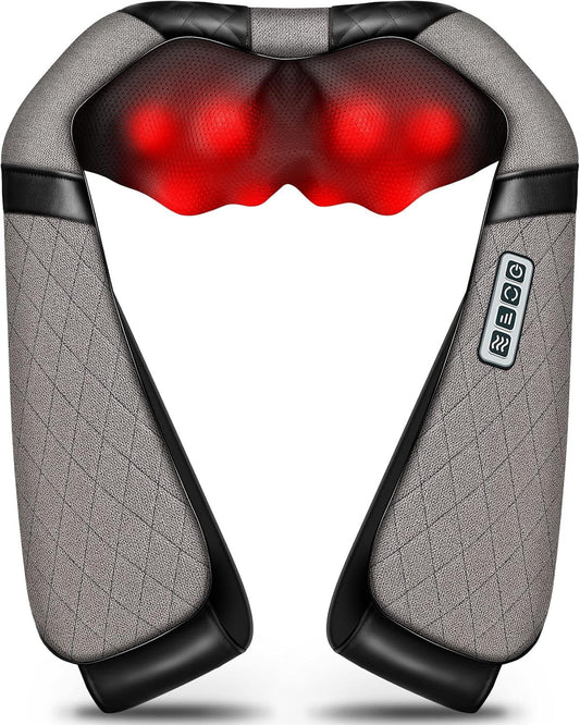 Electric Neck Back Massager Pillow 3D Kneading with Heat for Shoulder,Lower Back