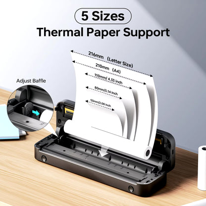 New A4 Portable Printer Wireless M832 for Travel Work Home Inkless Thermal 300DPI Us-Letter Mobile Printer Support Android Ios