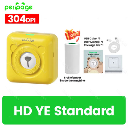 7 Colors Peripage A6 304DPI Mini Photo Printer Notes Sticker Label Printing Machine Bluetooth Portable Wireless Printer Marker