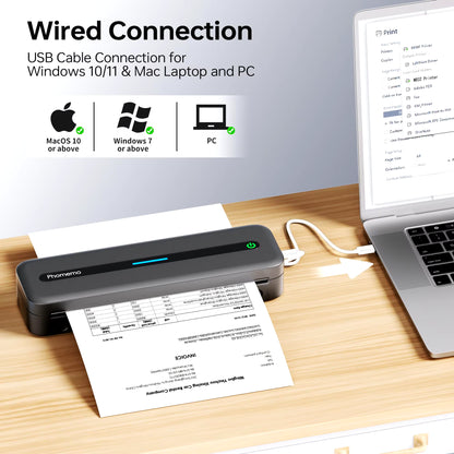 New A4 Portable Printer Wireless M832 for Travel Work Home Inkless Thermal 300DPI Us-Letter Mobile Printer Support Android Ios