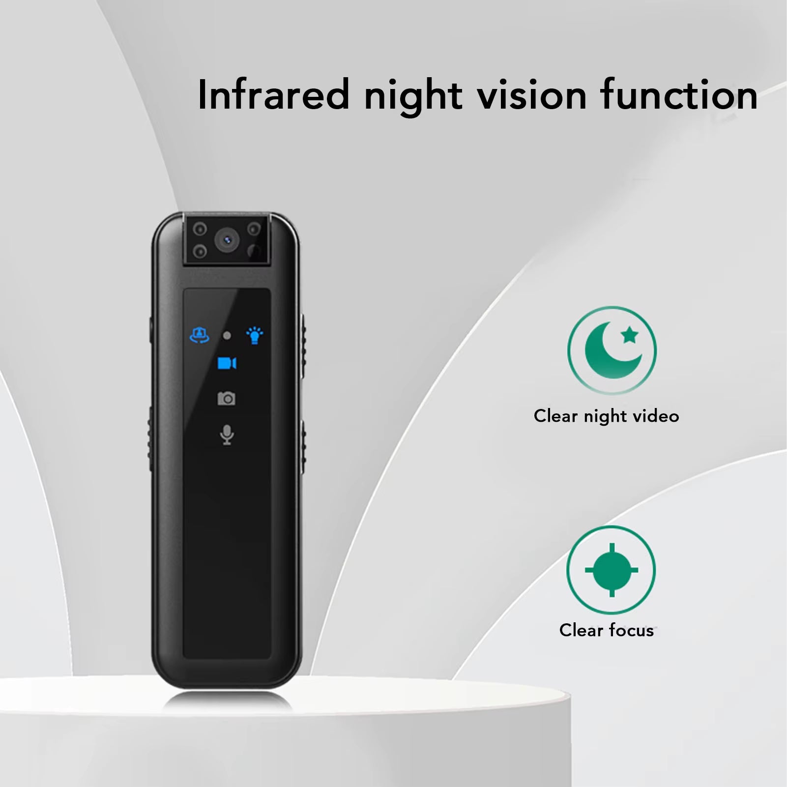 1080P Camera Video Recorder Wearable Video Camera with LED Indicator Light Clip Clip Camera Video Camera