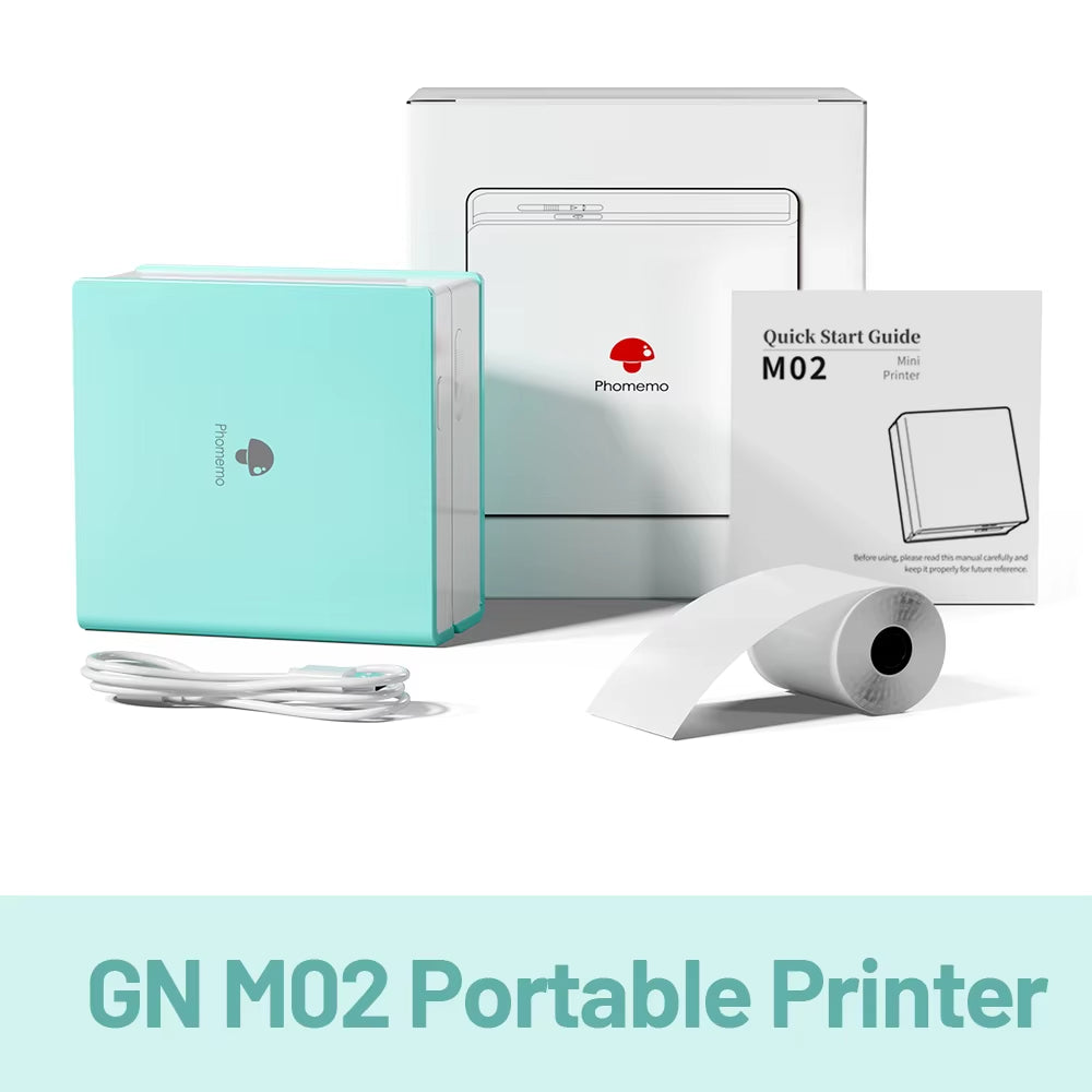 M02 Portable Mini Sticker Printer Thermal Pocket Photo Printer Bluetooth Wireless Picture Printer Portable for Phone