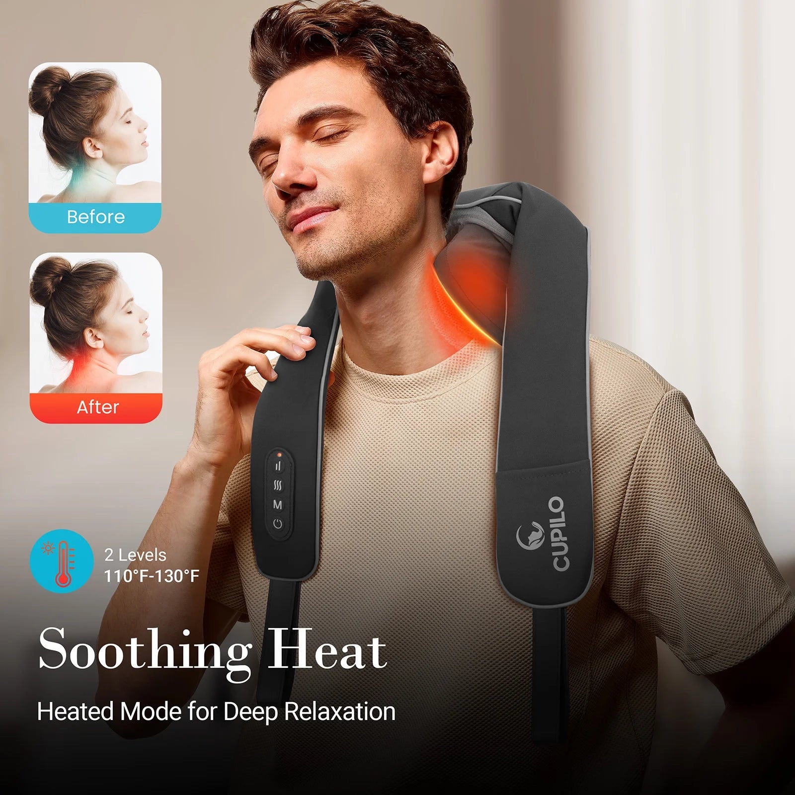 Shiatsu Neck and Back Massager with Heat & Remote Control, 6D Cordless Electric Deep Tissue Kneading Massage Pillow for Shoulder Leg Body Muscle Pain Relief, Gift for Men Women Home Office Use