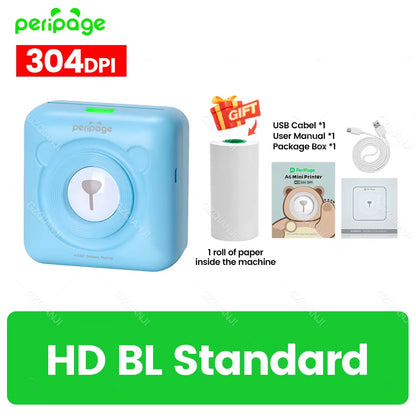 7 Colors Peripage A6 304DPI Mini Photo Printer Notes Sticker Label Printing Machine Bluetooth Portable Wireless Printer Marker