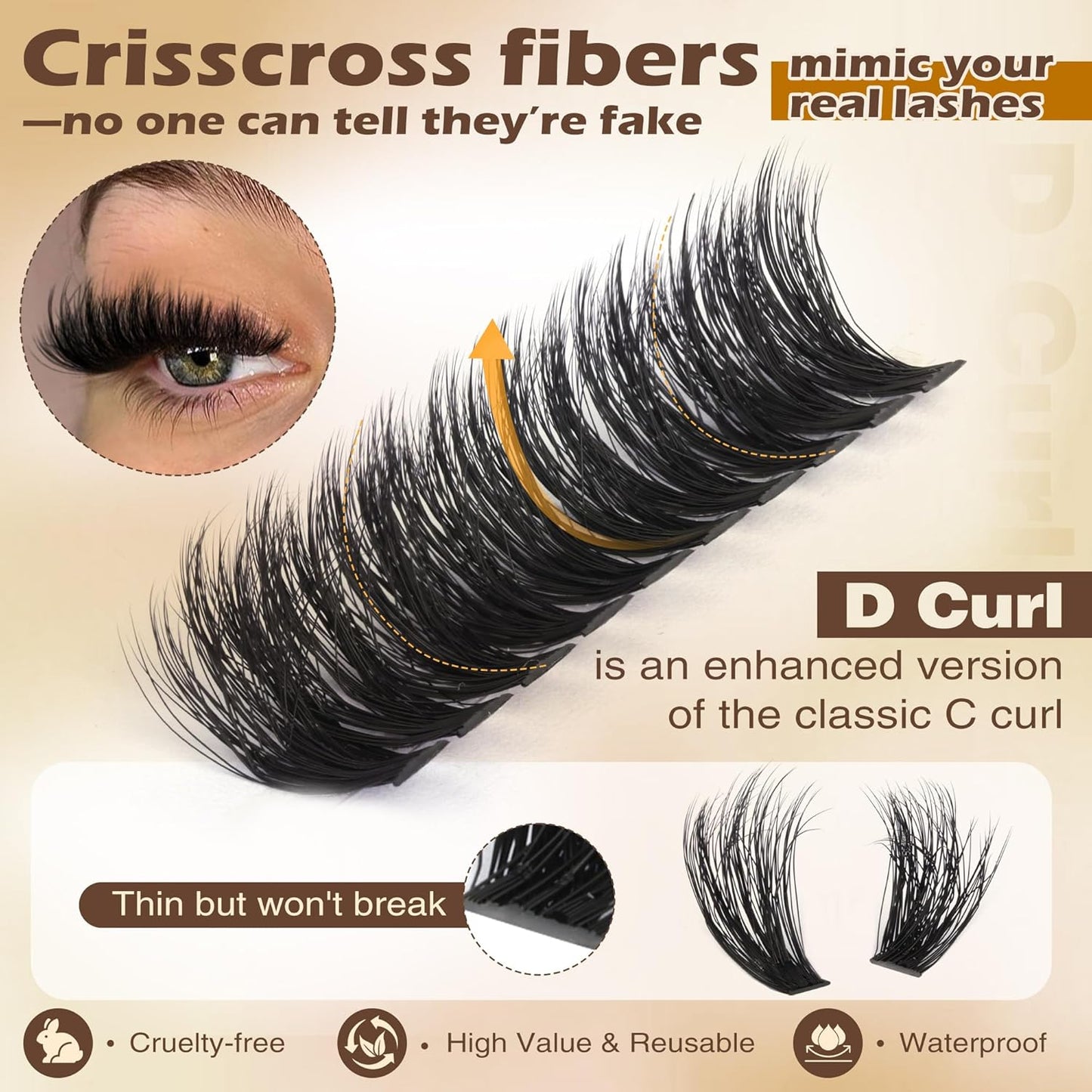 Lash Extension Kit Thick Eyelash Extension Kit 10-18Mm Fluff Volume Lash Clusters 200D Individual Eyelashes Kit with Lashes Bond, Lashes Remover, Lash Tweezers, DIY Lash Extension