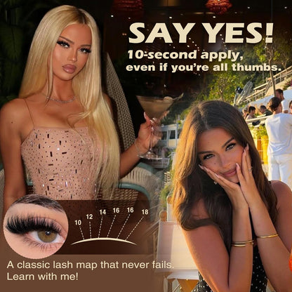 Lash Extension Kit Thick Eyelash Extension Kit 10-18Mm Fluff Volume Lash Clusters 200D Individual Eyelashes Kit with Lashes Bond, Lashes Remover, Lash Tweezers, DIY Lash Extension