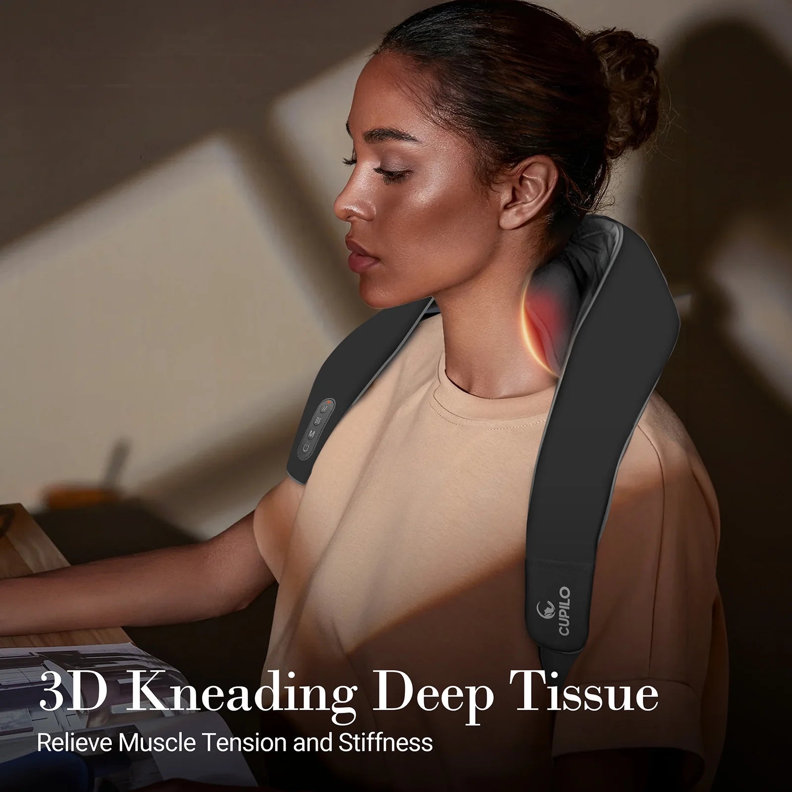 Shiatsu Neck and Back Massager with Heat & Remote Control, 6D Cordless Electric Deep Tissue Kneading Massage Pillow for Shoulder Leg Body Muscle Pain Relief, Gift for Men Women Home Office Use