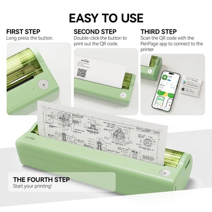 Portable Printer Wireless for Travel, Thermal Printer Support 8.5" X 11" US Letter, Compatible with Android, Ios and Laptop, Inkless Printer for Home Office