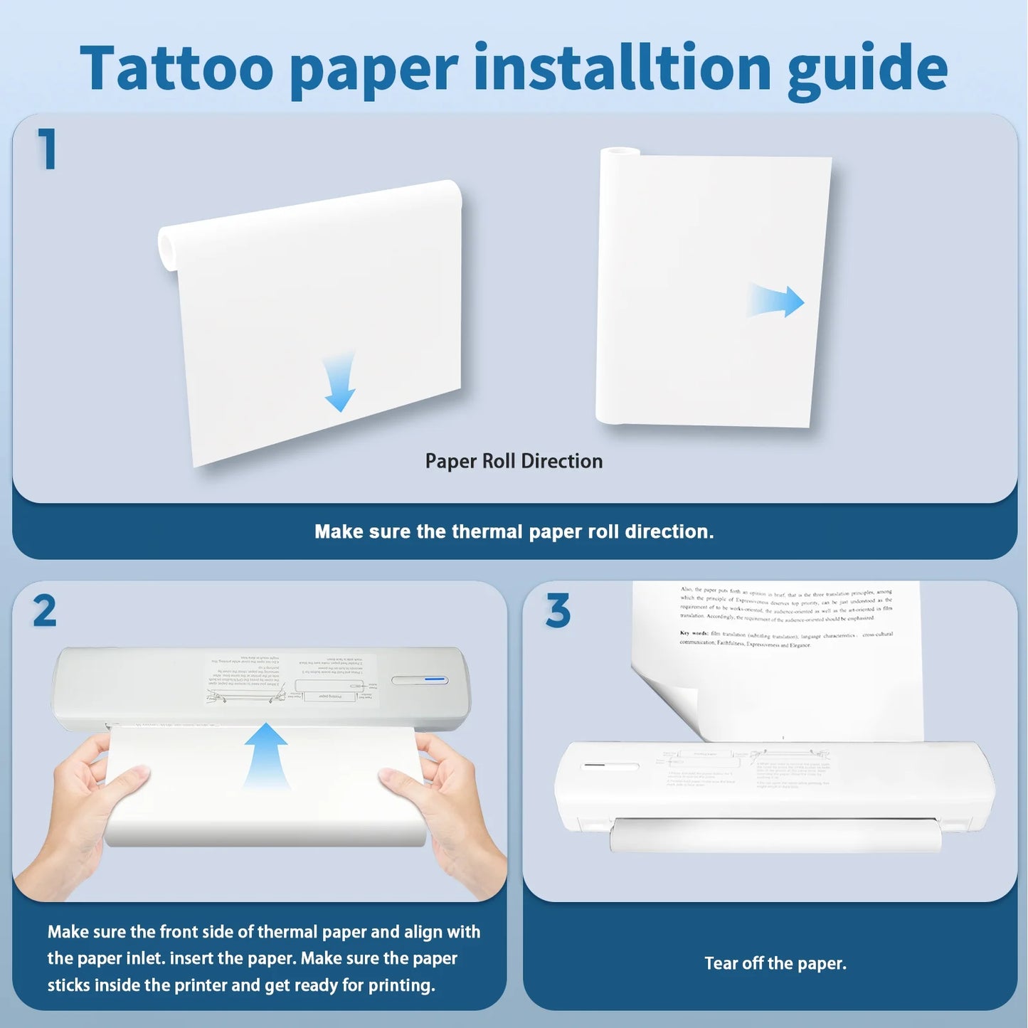 Wireless Printer, A4 Thermal Printer, Monochrome for Travel, Mobile Office School Home, Bluetooth Printer Compatible with Ios and Android, for Phone and Laptop