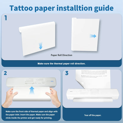 Wireless Printer, A4 Thermal Printer, Monochrome for Travel, Mobile Office School Home, Bluetooth Printer Compatible with Ios and Android, for Phone and Laptop