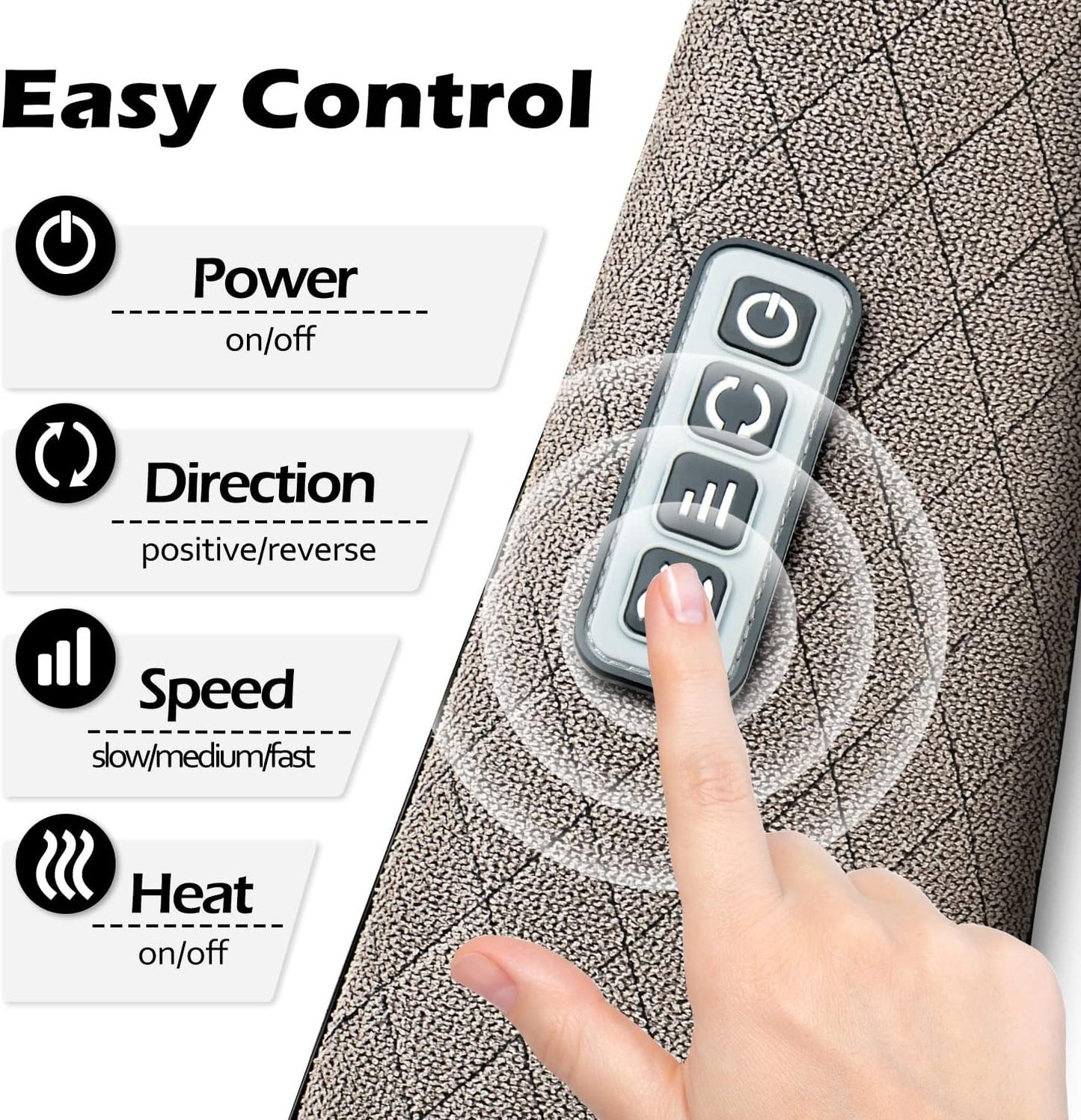 Electric Neck Back Massager Pillow 3D Kneading with Heat for Shoulder,Lower Back