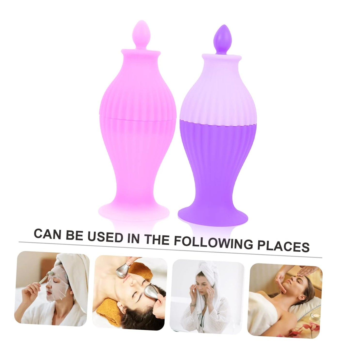 4 Pcs Roller Facial Cream Scrubber Reducer System Skincare Facial Ice Applicator Facials Jade Roller Ice Roller Face Mall Face Roller Machine LED Violet