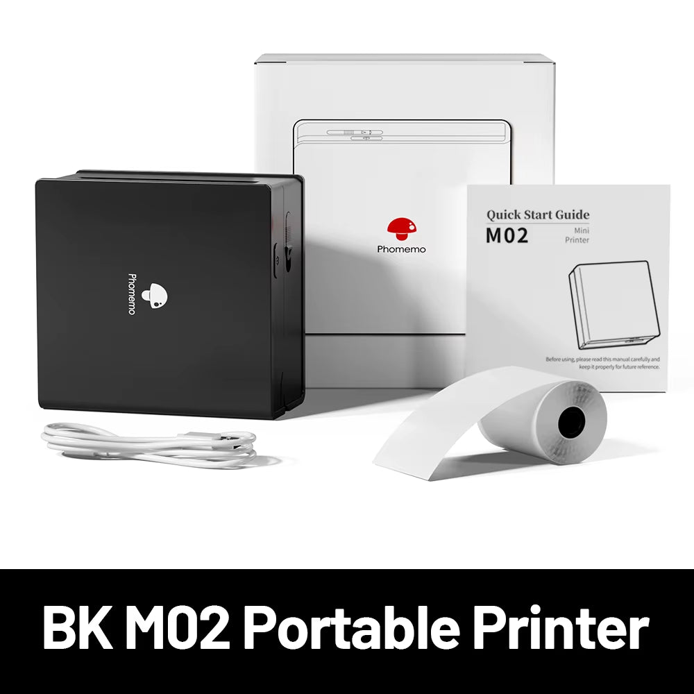 M02 Portable Mini Sticker Printer Thermal Pocket Photo Printer Bluetooth Wireless Picture Printer Portable for Phone