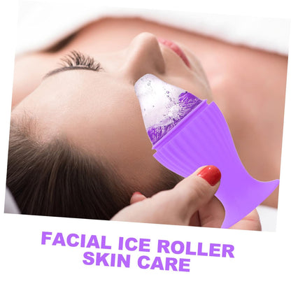 4 Pcs Roller Facial Cream Scrubber Reducer System Skincare Facial Ice Applicator Facials Jade Roller Ice Roller Face Mall Face Roller Machine LED Violet