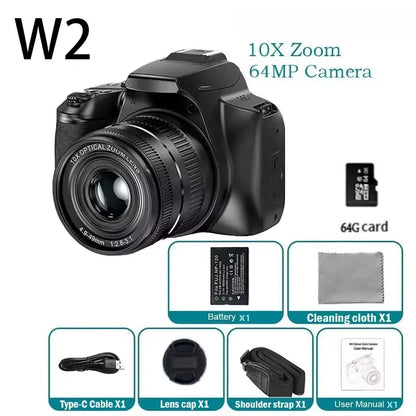 Digital Camera 4K SLR Camera 64MP Digital Photography Camera 10X Optical Zoom Youtuber Camera Webcam Digital Photography Camera