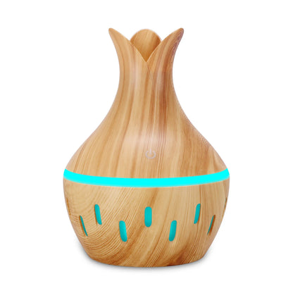 Clearance Humidifiers for Bedroom 130Ml Led Essential Oil Diffuser Humidifier Aromatherapy Wood Grain Vase Aroma, Yellow