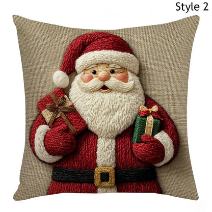 Christmas Deer Linen Pillowcase Christmas Pillowcase  Home Decor Textile Throw  Soft Modern Snowman Home Decorative Pillow Cover