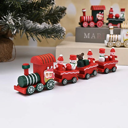 Moving Wooden Christmas Train - Home Xmas Ornament, Noel Navidad Gifts & Happy New Year 2025 Christmas Decor
