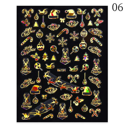 1PCS Christmas White Snowflakes 3D Nail Stickers Nail Art Decoration Cartoon Santa Claus Snowman Stickers Nail Accessories