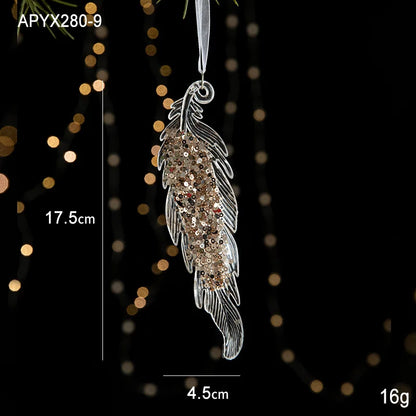 Christmas Home Decorations Crystal Acrylic Ornaments Snowflake Elk Xmas Tree Hanging Pendants Navidad 2024 New Year Gift 2025