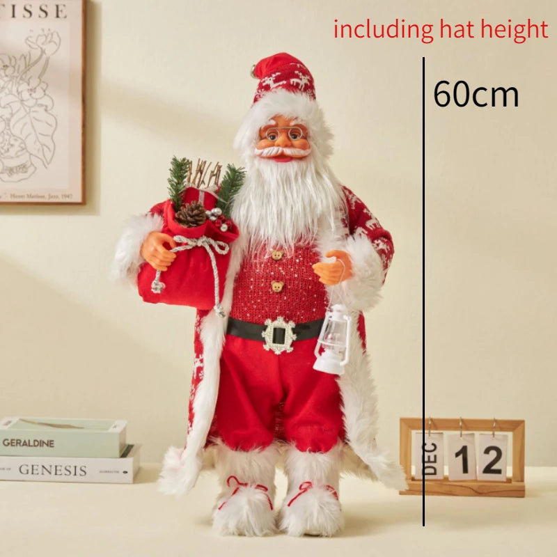60cm Large Santa Claus Merry Christmas Decorations for Home Happy New Year 2023 Santa Claus Doll Window Decorations Home gift