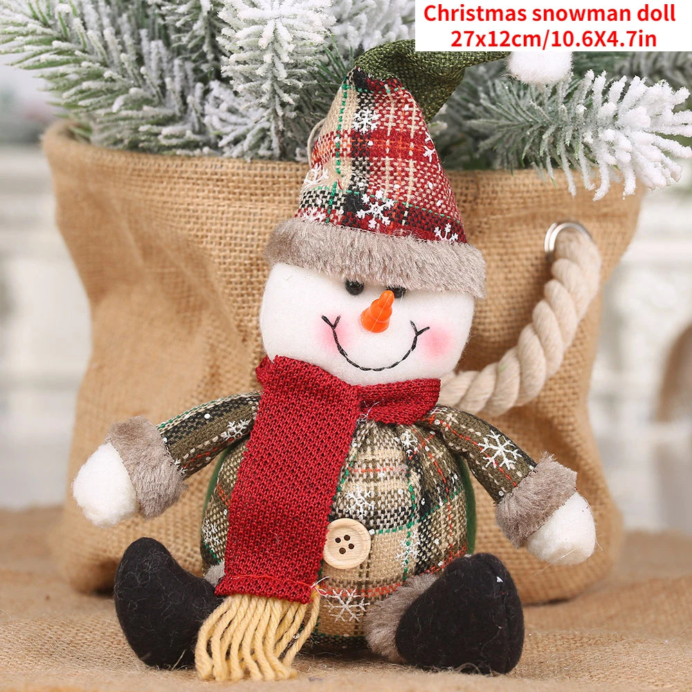 Navidad Natal Gift Snowman Doll Cloth Ornament Merry Christmas Decoration For Home 2021 Xmas Pendent New Year 2022