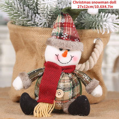 Navidad Natal Gift Snowman Doll Cloth Ornament Merry Christmas Decoration For Home 2021 Xmas Pendent New Year 2022