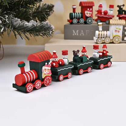 Moving Wooden Christmas Train - Home Xmas Ornament, Noel Navidad Gifts & Happy New Year 2025 Christmas Decor