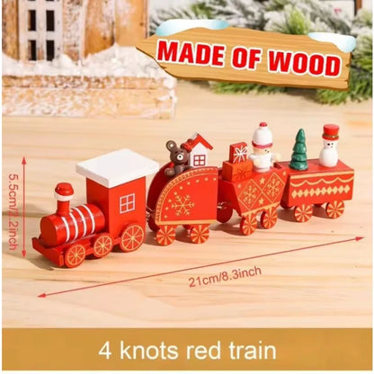 Moving Wooden Christmas Train - Home Xmas Ornament, Noel Navidad Gifts & Happy New Year 2025 Christmas Decor