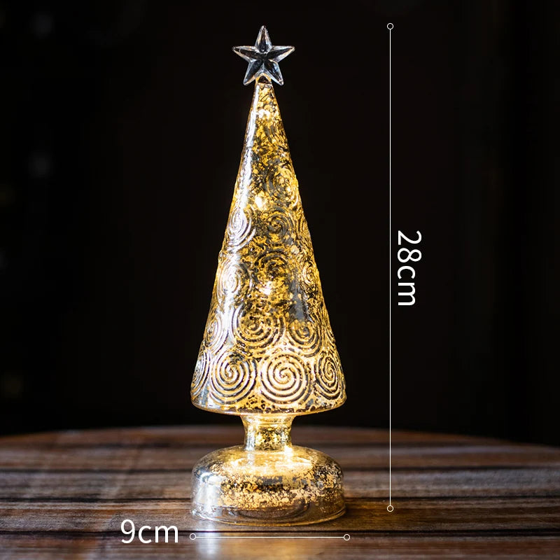 Glass LED Night Lights Luminous Decoration Home Living Room Hotel Table Bedside Desktop Christmas Atmosphere Decorative Ornament