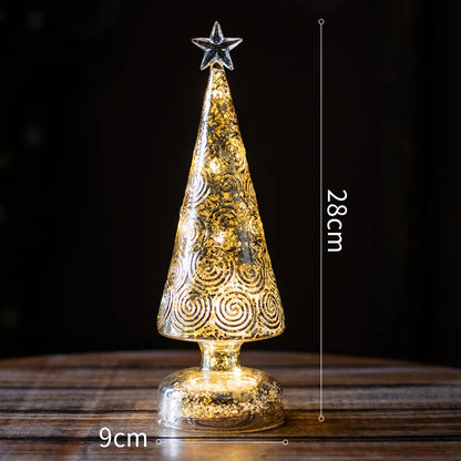 Glass LED Night Lights Luminous Decoration Home Living Room Hotel Table Bedside Desktop Christmas Atmosphere Decorative Ornament