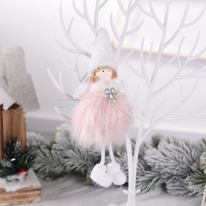 Christmas Plush Angel Girl Boy Dolls Xmas Tree Ornament Natal Noel Deco Christmas Decorations for Home New Year 2023 Kids Gifts