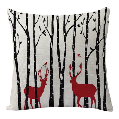 45x45cm Christmas Decoration Pillowcase Xmas Tree Elk Snowman Cottoon Pillow Case Happy New Year Cushion Cover 2024