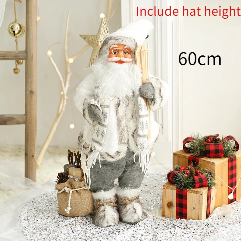60cm Large Santa Claus Merry Christmas Decorations for Home Happy New Year 2023 Santa Claus Doll Window Decorations Home gift