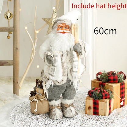 60cm Large Santa Claus Merry Christmas Decorations for Home Happy New Year 2023 Santa Claus Doll Window Decorations Home gift