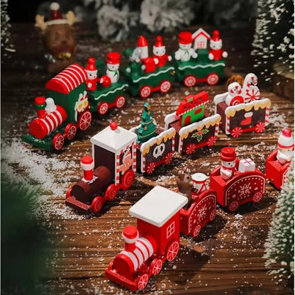 Moving Wooden Christmas Train - Home Xmas Ornament, Noel Navidad Gifts & Happy New Year 2025 Christmas Decor