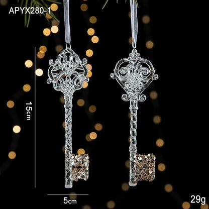 Christmas Home Decorations Crystal Acrylic Ornaments Snowflake Elk Xmas Tree Hanging Pendants Navidad 2024 New Year Gift 2025