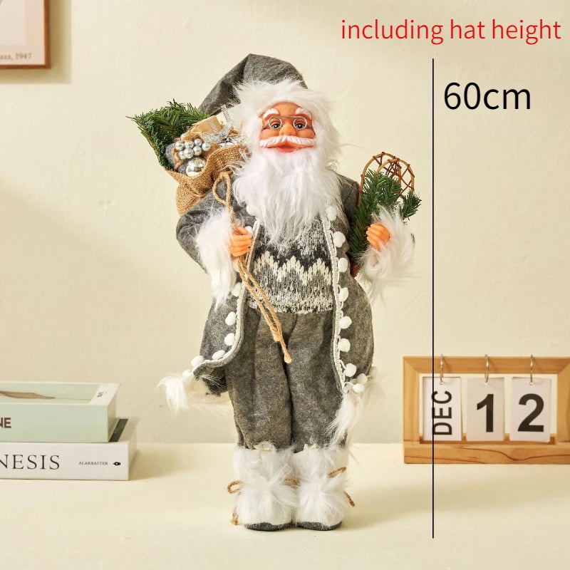 60cm Large Santa Claus Merry Christmas Decorations for Home Happy New Year 2023 Santa Claus Doll Window Decorations Home gift