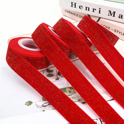 5m Christmas Decoration Red Ribbon Artificial Home Room Decor Christmas Tree Pendant For New Year Cake Craft Gifts Box Accessory