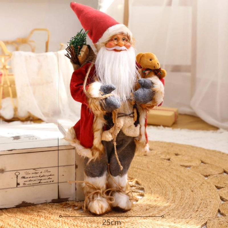 60cm Large Santa Claus Merry Christmas Decorations for Home Happy New Year 2023 Santa Claus Doll Window Decorations Home gift