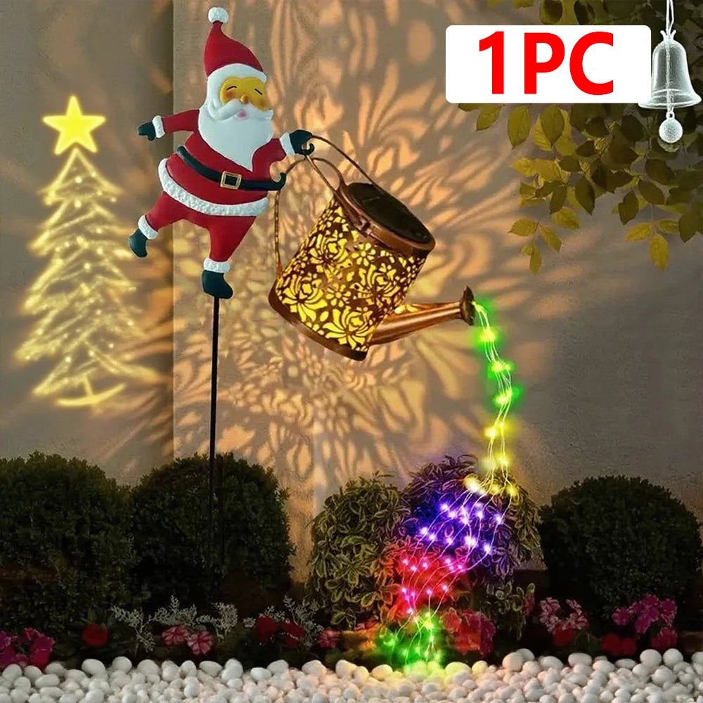 Solar Santa Claus Kettle Lights Garden Lawn Christmas Lights Kettle Ground Lamp Solar Night Lights Outdoor Decoration
