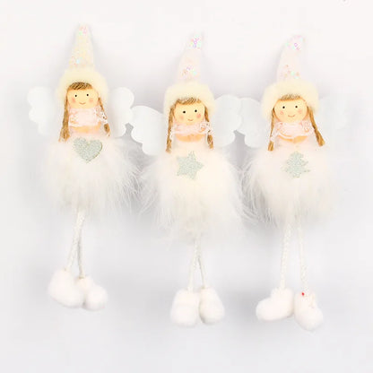 Christmas Plush Angel Girl Boy Dolls Xmas Tree Ornament Natal Noel Deco Christmas Decorations for Home New Year 2023 Kids Gifts