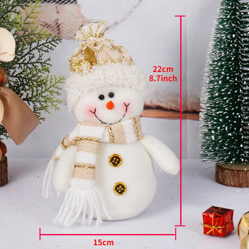 Navidad Natal Gift Snowman Doll Cloth Ornament Merry Christmas Decoration For Home 2021 Xmas Pendent New Year 2022