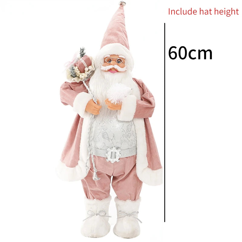 60cm Large Santa Claus Merry Christmas Decorations for Home Happy New Year 2023 Santa Claus Doll Window Decorations Home gift