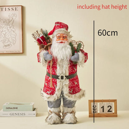 60cm Large Santa Claus Merry Christmas Decorations for Home Happy New Year 2023 Santa Claus Doll Window Decorations Home gift