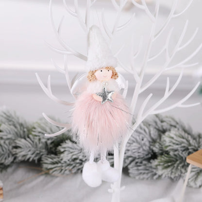 Christmas Plush Angel Girl Boy Dolls Xmas Tree Ornament Natal Noel Deco Christmas Decorations for Home New Year 2023 Kids Gifts