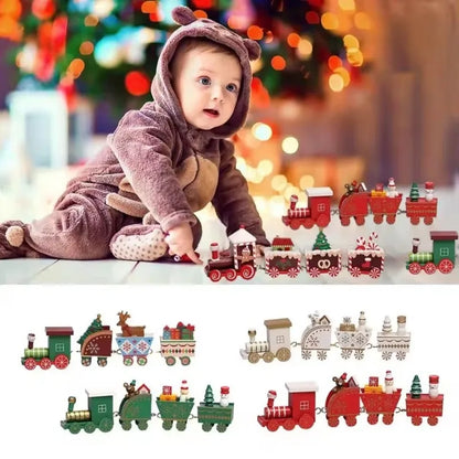 Moving Wooden Christmas Train - Home Xmas Ornament, Noel Navidad Gifts & Happy New Year 2025 Christmas Decor