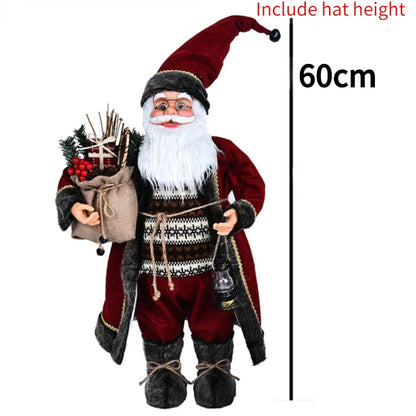 60cm Large Santa Claus Merry Christmas Decorations for Home Happy New Year 2023 Santa Claus Doll Window Decorations Home gift